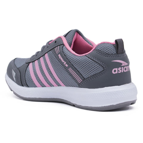 Image of ASIAN Fashion-13 Grey Pink Running Shoes,Gym Shoes,Canvas Shoes,Training Shoes,Sports Shoes for Women UK-6