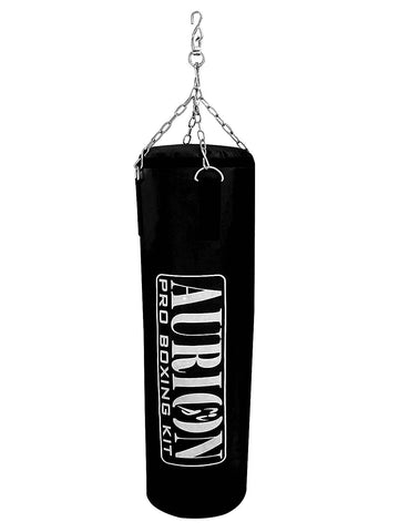 Image of AURION Rex Leather Unfilled Heavy Punch Bag Kickboxing Muay Thai with Hanging Chain (2, 3, 4, 5ft)