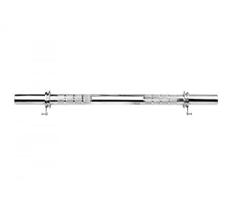 Image of (26MM) Steel Solid Straight Weight Bar with 2 Locks (Chrome) Available from 3 Feet to 6 Feet