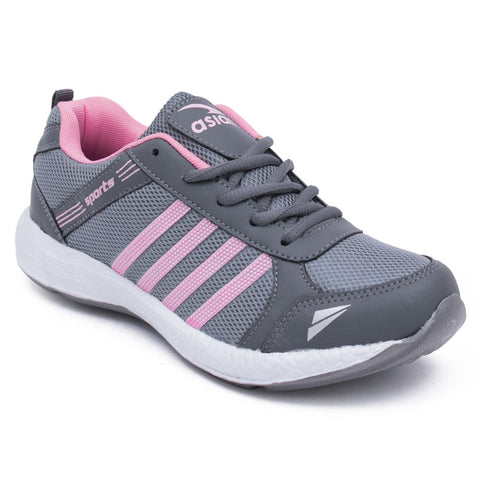 Image of ASIAN Fashion-13 Grey Pink Running Shoes,Gym Shoes,Canvas Shoes,Training Shoes,Sports Shoes for Women UK-6