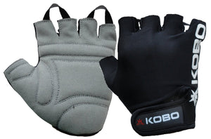 Kobo WTG-05 Leather Gym Gloves, Large (Black)