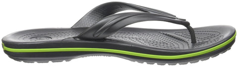 Image of crocs Unisex's Crocband Flip Graphite and Volt Green Flip-Flops-M9W11 (11033-0A1)