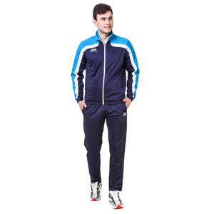 Nivia Knitted 2405L4 Polyester Track Suit, Large (Navy Blue/Aqua Blue/White)
