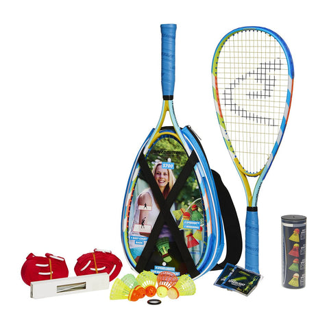 Image of Speedminton S700 Set - Original Speed ‚‚Badminton/crossminton All-Round Set That Includes 2 Rackets, 5 Speeder Tube, Easy Court, Bag, Blue