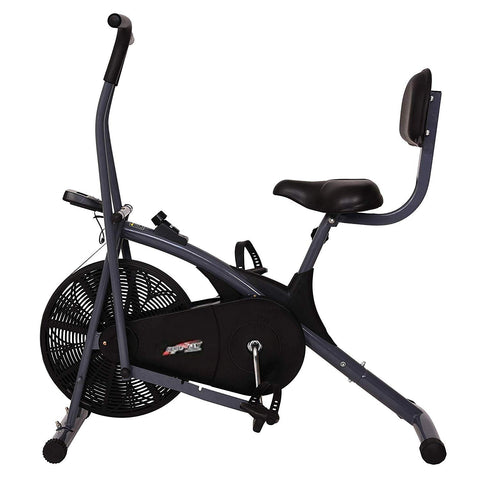Image of Healthex Unisex Exercise Cycle for Weight Loss at Home with Back Support, Air Bike Stamina with Moving Handle