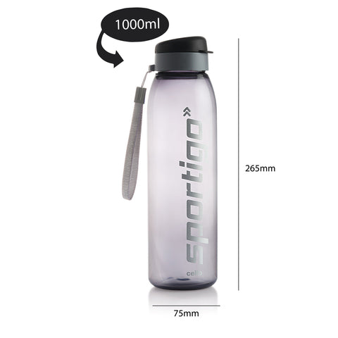 Image of Cello Sportigo Plastic Bottle Set, 1 Liter, Set of 2, Assorted