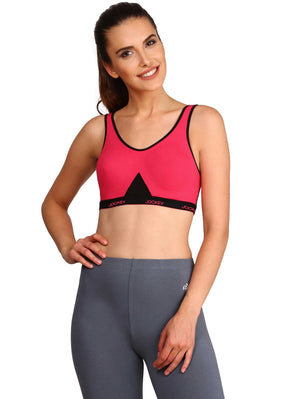 Jockey Women's Cotton Active Bra (1375-0105-Ruby_Ruby_XX-Large)