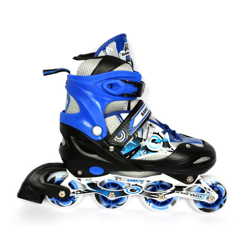 Image of Kamachi K-906 100-percent-cotton-jersey Inline Skates, Large (Blue/White)