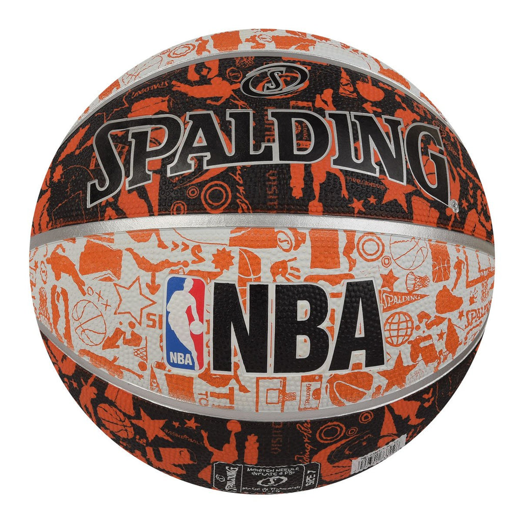 Spalding Graffiti Series Ballon De Basketball Taille 7 - Orange Extérieur Antidérapant