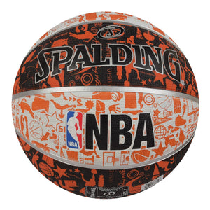 Spalding NBA Graffiti Basketball Size-7 (White-Orange)