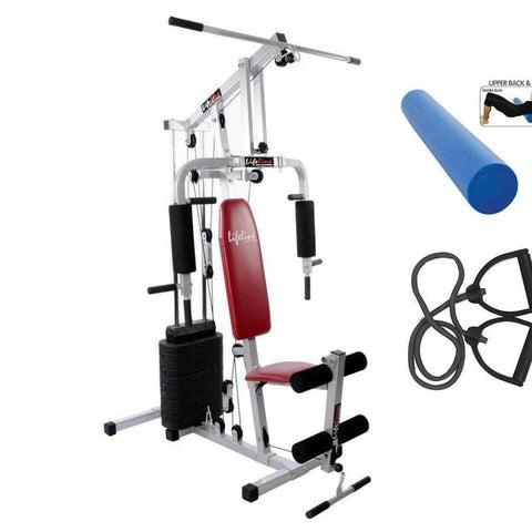 Image of Lifeline Home Gym Setup 002 For Workout At Home Bundles With Resistance Band and Full Round Foam Roller || Available on EMI-IMFIT