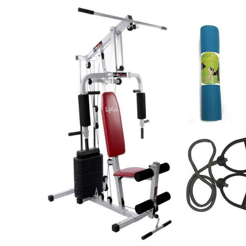 Image of Lifeline Home Gym Set 002 For Workout At Home Bundles with Resistance Band and Yoga Mat || Available on EMI-IMFIT