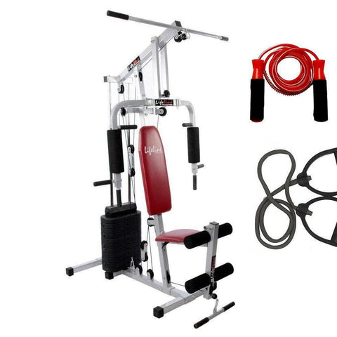 Image of Lifeline Fitness Home Gym 002 For Workout At Home Bundles with Resistance Band and Skipping Rope || Available on EMI-IMFIT
