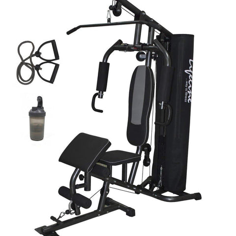Image of Lifeline Home Gym Machine Deluxe 005 For Workout At Home Bundles With Resistance Band and Shaker Bottle || Available on EMI-IMFIT