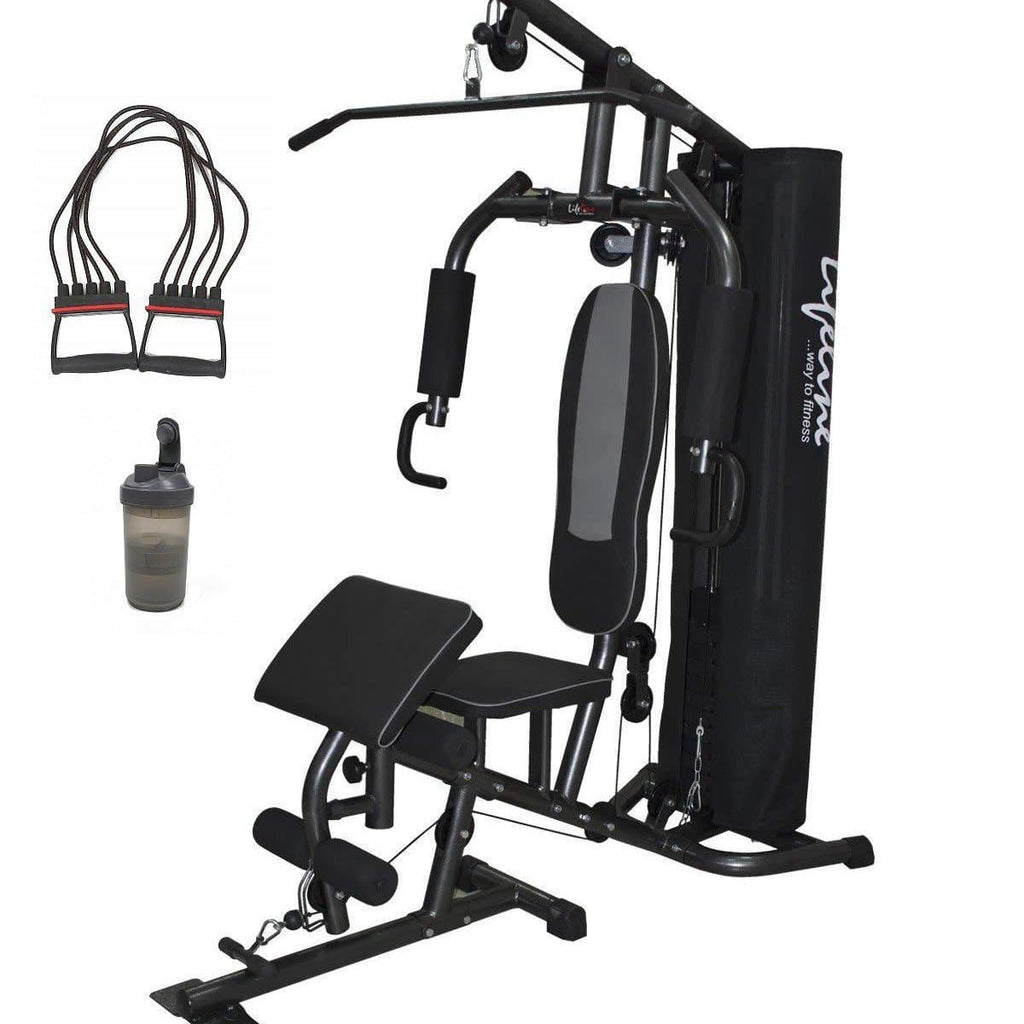 Lifeline Home Gym Machine Deluxe 005 For Workout At Home Bundles With Chest Expander and Shaker Bottle || Available on EMI-IMFIT