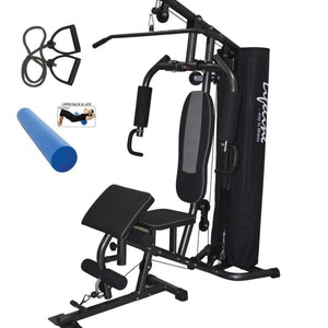 Lifeline Home Gym Equipment Deluxe 005 For Workout At Home Bundles With Resistance Band and Full Round Foam Roller || Available on EMI-IMFIT