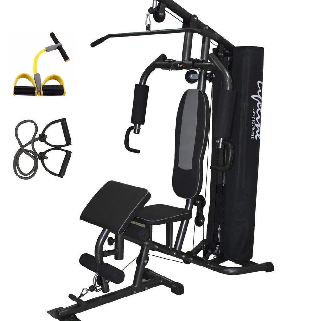 Lifeline Home Gym Fitness Machine Deluxe 005 For Workout At Home Bundles With Resistance Band and Pull Reducer || Available on EMI-IMFIT