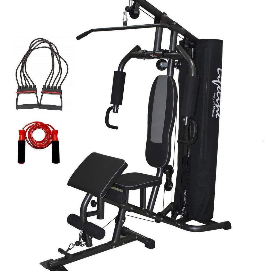Lifeline Home Gym Setup Deluxe 005 For Workout At Home Bundles With Chest Expander and Skipping Rope || Available on EMI-IMFIT