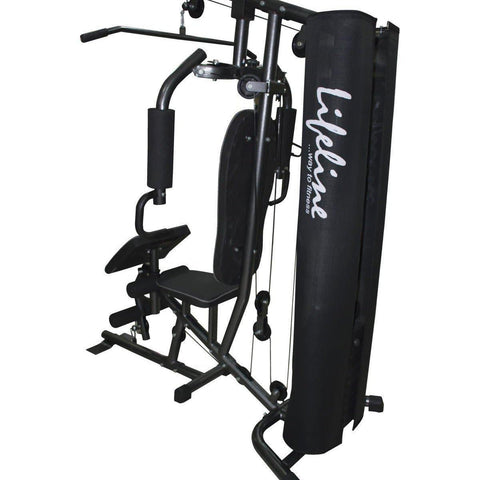 Image of Lifeline Home Gym Equipment Deluxe 005 For Workout At Home Bundles With Resistance Band, Shaker Bottle and Fitness Curve Bench 5501A || Available on EMI-IMFIT