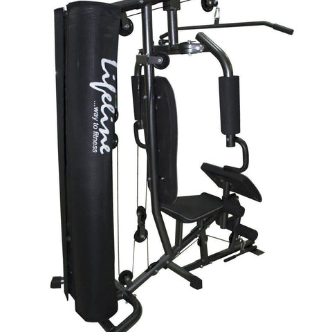 Image of Lifeline Home Gym Machine Deluxe 005 For Workout At Home Bundles With Chest Expander, Shaker Bottle and Gym Curve Bench 5501A || Available on EMI-IMFIT