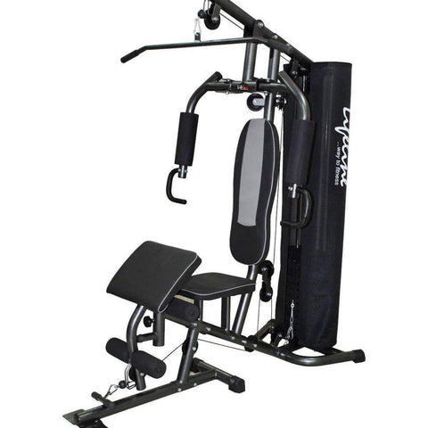 Image of Lifeline Home Gym Station Deluxe 005 For Workout At Home Bundles With Resistance Band, Skipping Rope, Yoga Mat and Exercise Curve Bench 5501A || Available on EMI-IMFIT