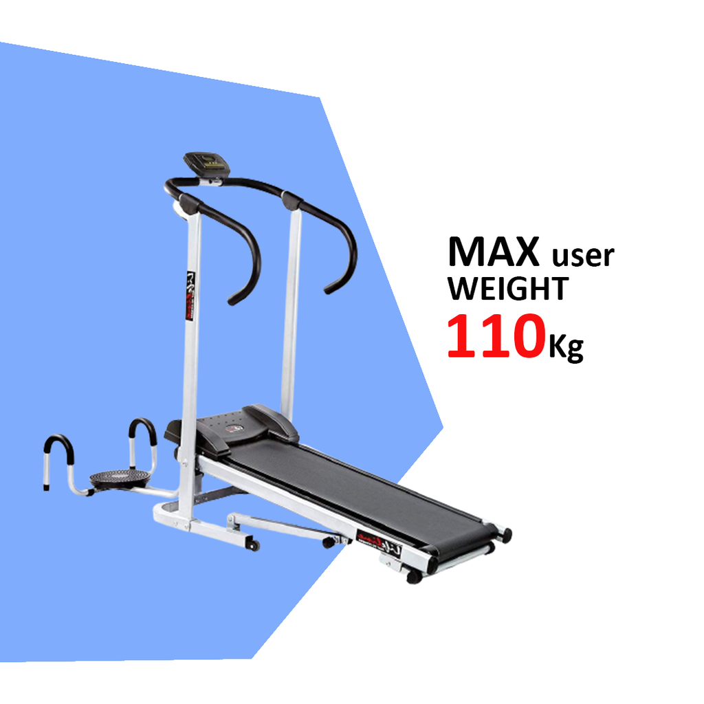 Manual Walking Machine - Lifeline Manual Treadmill with Twister and Push-up Wheel Running For Home use (LT202)