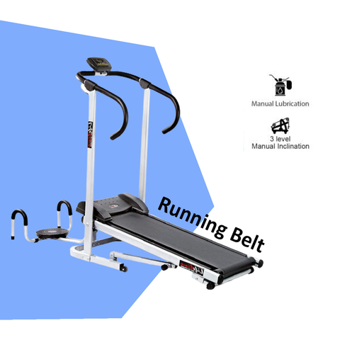 Image of Manual Walking Machine - Lifeline Manual Treadmill with Twister and Push-up Wheel Running For Home use (LT202)
