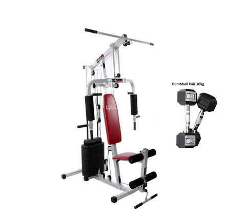 Image of Multi Gym - Lifeline Home Gym Set SP 002 Bonus With 10kg Hexagonal Dumbbell