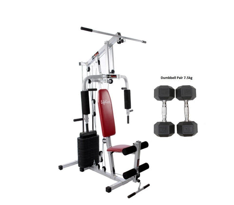 Buy Gym Equipment - Lifeline Home Gym Set 002 Bundles With 7.5 kg Dumbbell Pair