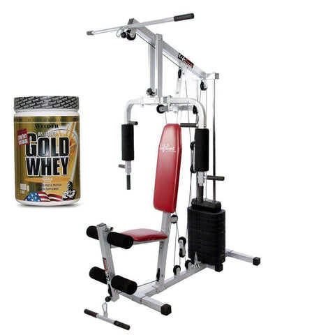 Image of Lifeline Home Gym 002 Bonus with Weider Gold whey Protein 908 GMS (Vanilla Fresh)-IMFIT