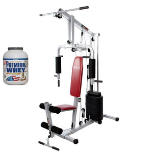 Lifeline Home Gym 002 Bonus with Weider Premium whey Protein 2.3kg (Chocolate Nougat)-IMFIT