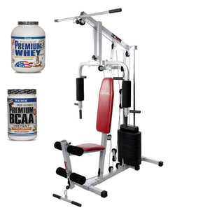 Lifeline Home Gym 002 Bonus with Weider Premium whey Protein 2.3kg (Vanilla Caramel) and Weider Premium BCAA Powder 500GMs (Sunny Orange)-IMFIT