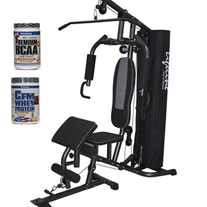 Lifeline Home Gym 005 Deluxe Bundles with Weider CFM Whey Protein 908 GMS (Vanilla) and Weider Premium BCAA Powder 500GMs (Sunny Orange)-IMFIT