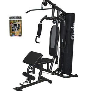 Lifeline Home Gym 005 Deluxe Bundles with Weider Gold whey Protein 908 GMS (Vanilla Fresh)-IMFIT