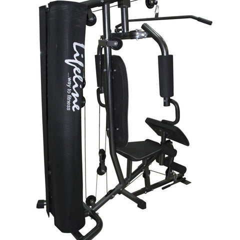 Image of Lifeline Home Gym 005 Deluxe Bundles with Weider Mega Mass 4000 2.3 kg (Smooth Chocolate)-IMFIT