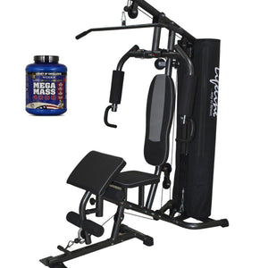 Lifeline Home Gym 005 Deluxe Bundles with Weider Mega Mass 4000 3.9 kg (Creamy Vanilla)-IMFIT