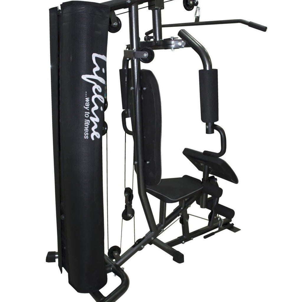 Lifeline Home Gym 005 Deluxe Bundles with Weider Mega Mass 4000 3.9 kg (Smooth Chocolate)-IMFIT