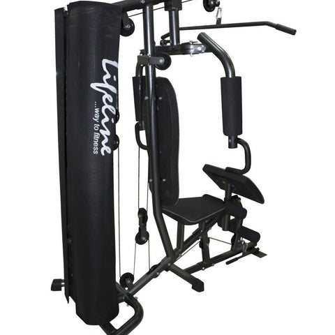 Image of Lifeline Home Gym 005 Deluxe Bundles with Weider Mega Mass 4000 3.9 kg (Smooth Chocolate)-IMFIT