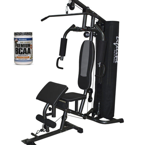 Image of Lifeline Home Gym 005 Deluxe Bundles with Weider Premium BCAA Powder 500GMs (Sunny Orange)-IMFIT