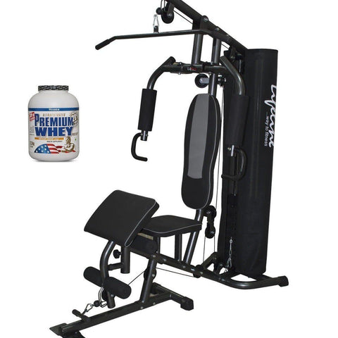 Image of Lifeline Home Gym 005 Deluxe Bundles with Weider Premium whey Protein 2.3kg (Chocolate Nougat)-IMFIT